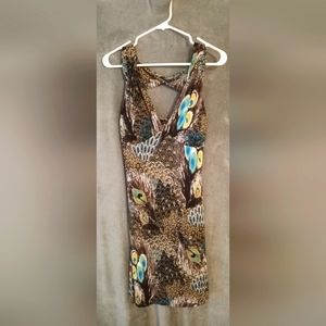 A beautiful peacock pattern dress